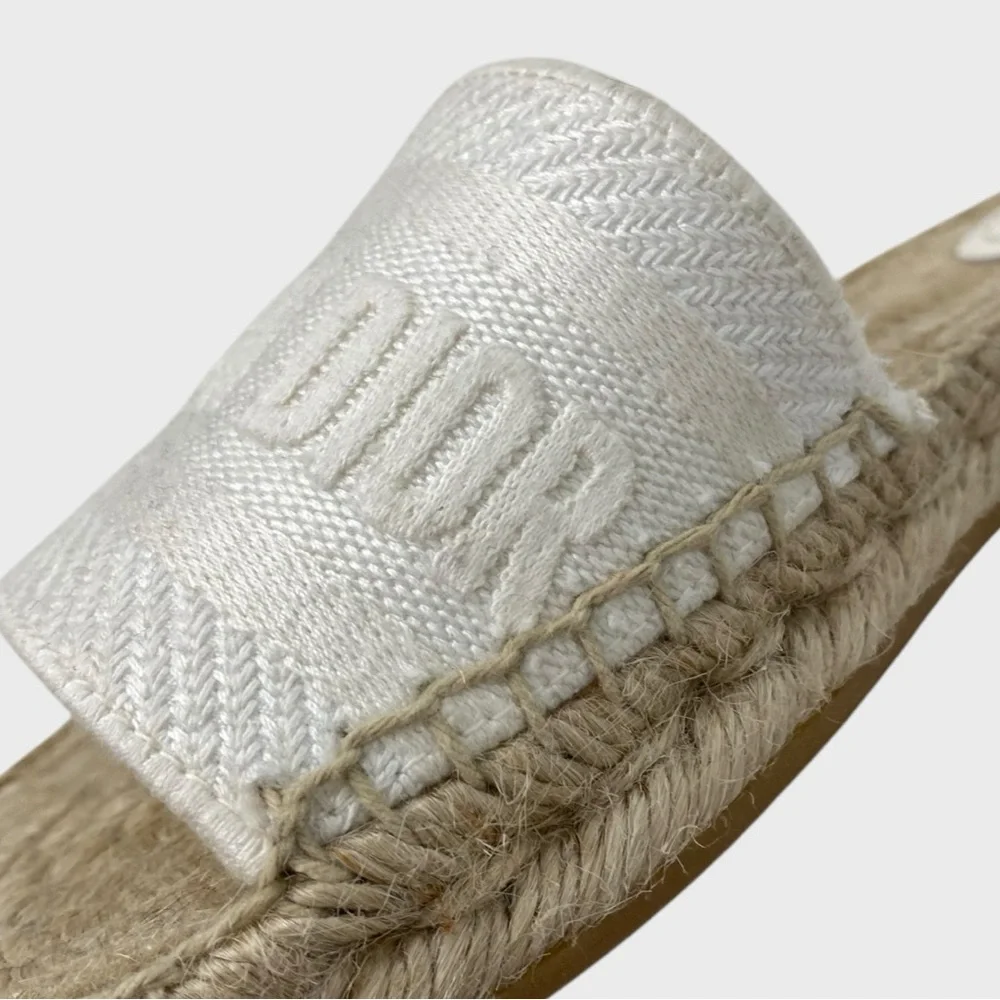 Christian Dior NEW Unworn Cream Granville Espadrille Sandals Size 35